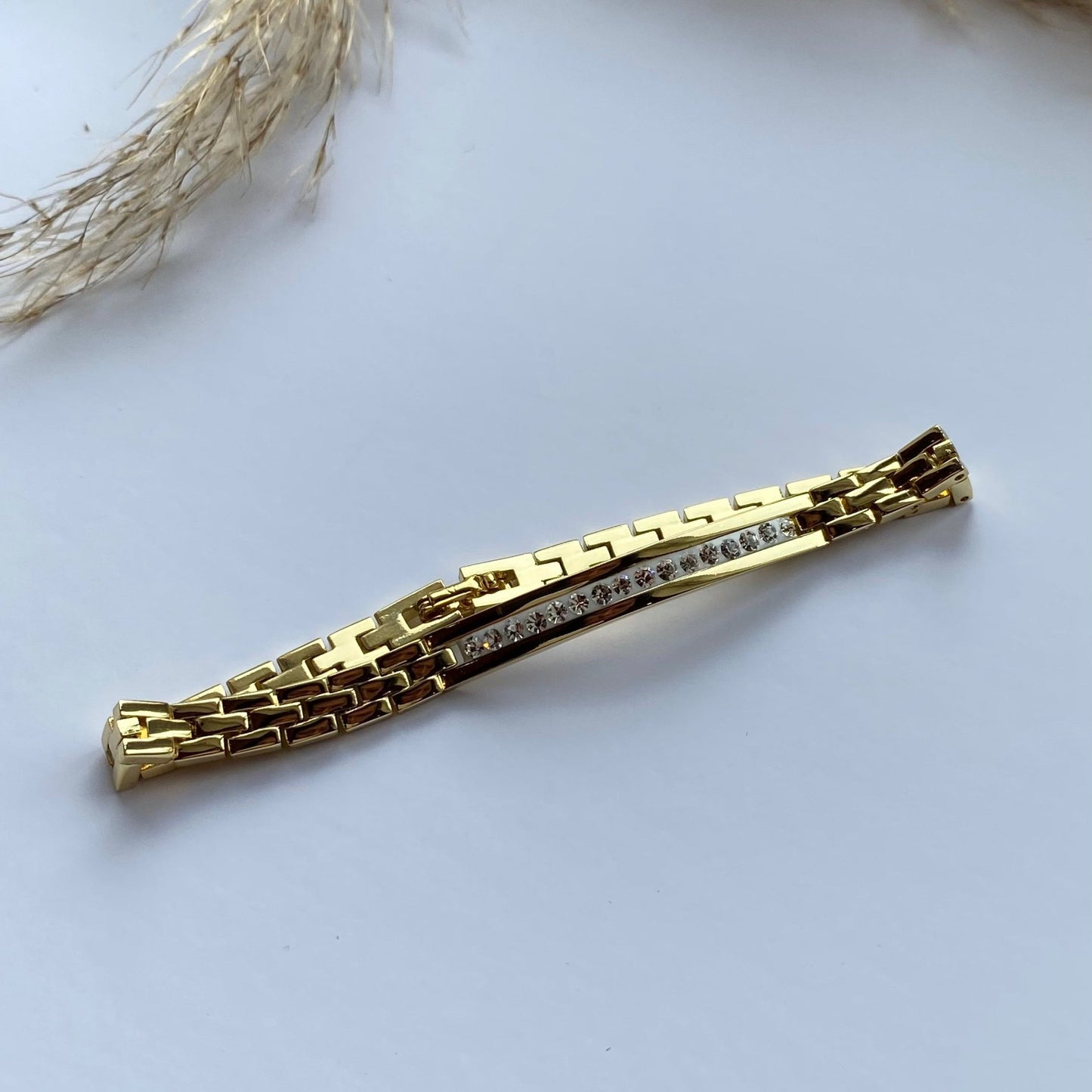 14k apzeltīta rokassprādze ar cirkonijiem – ,