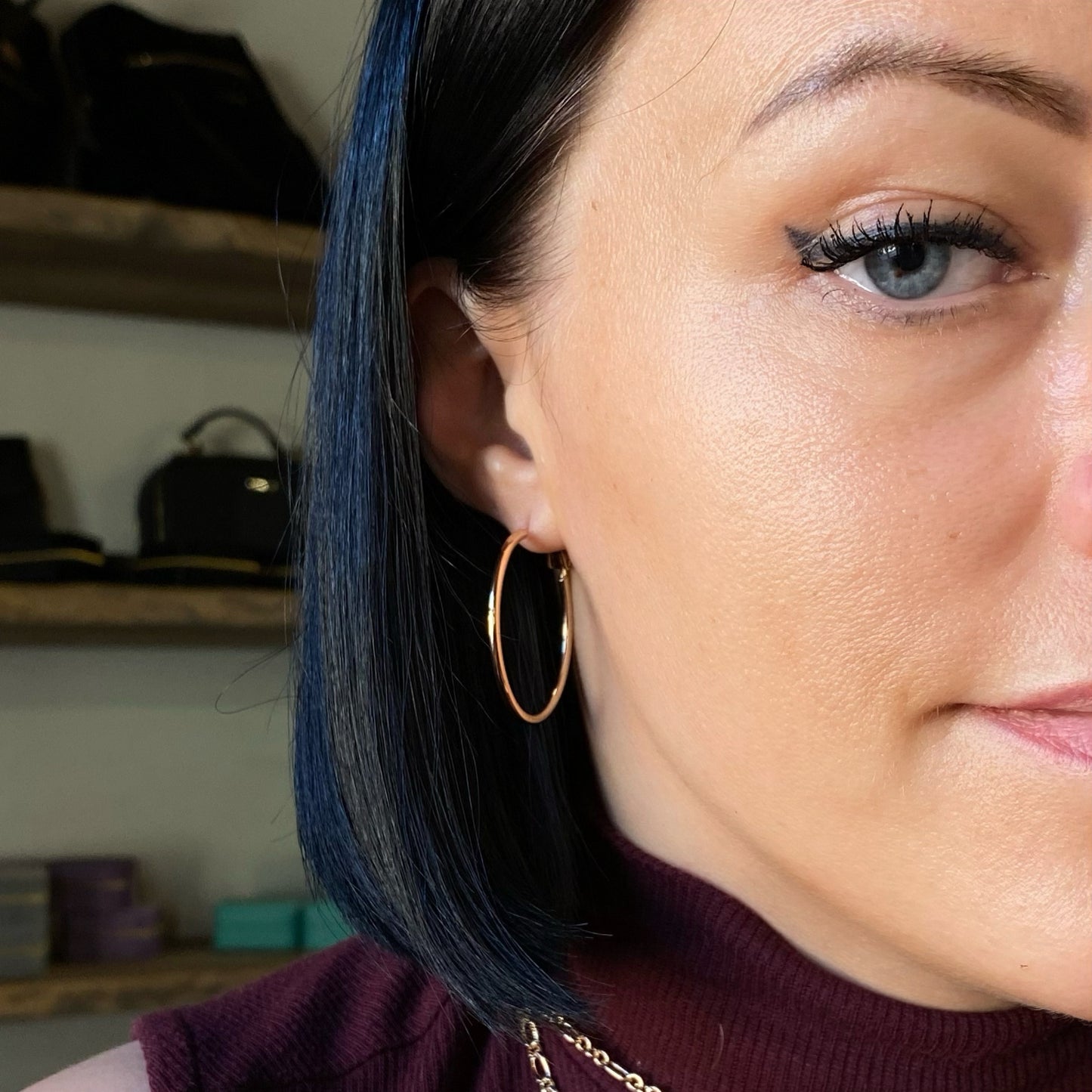Bella Gold - Women's Gold-Plated Hoop Earrings