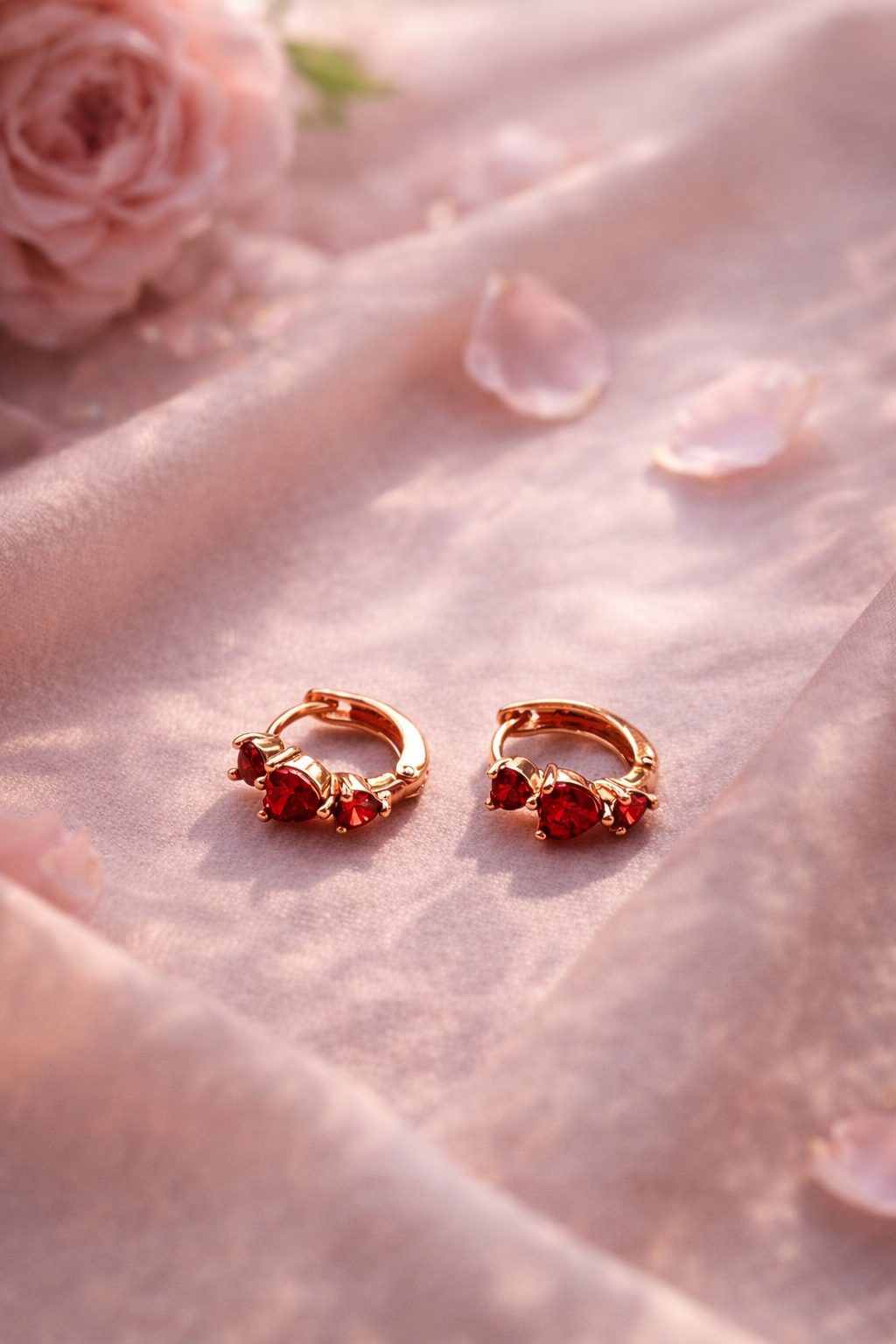 Apzeltīti riņķīši ar sarkanām sirsniņām