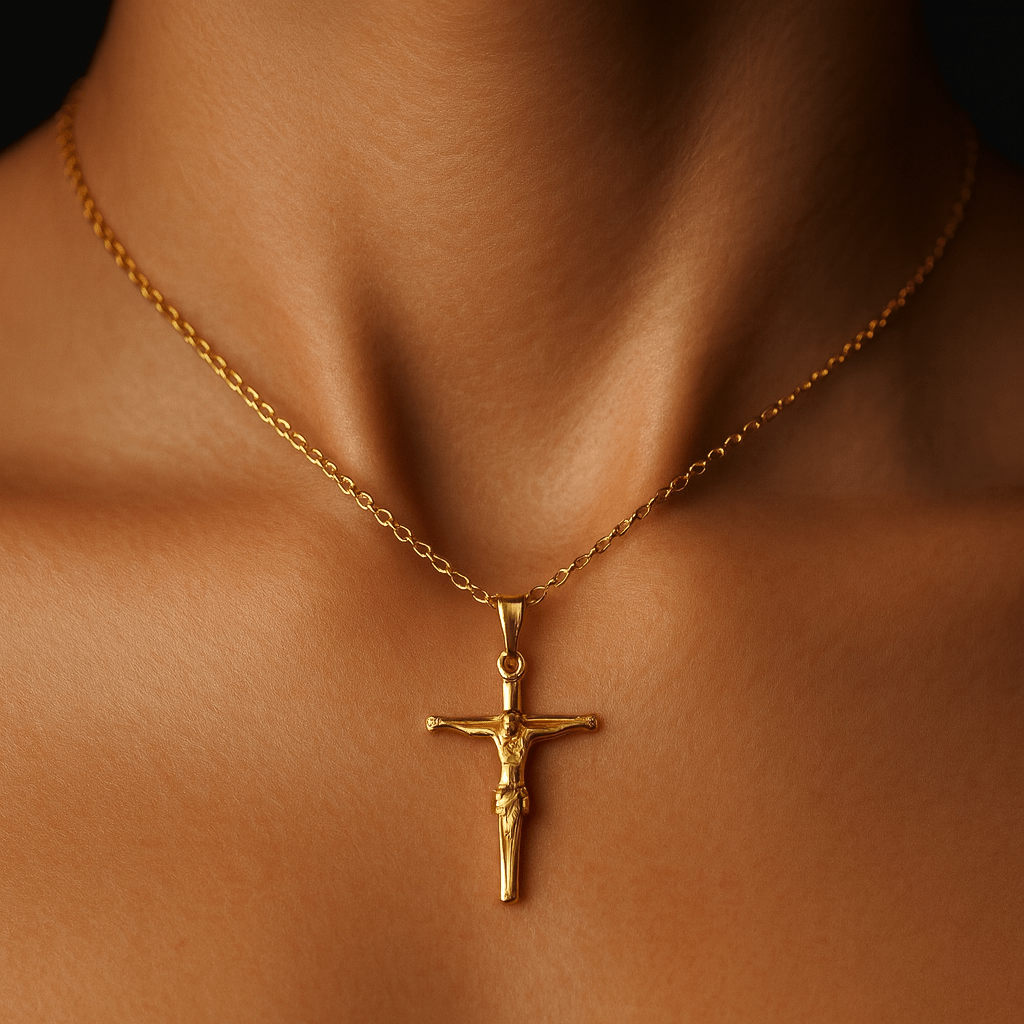 Faith Gold – Apzeltīta kaklarota ar krusta kulonu – apzeltītas rotaslietas | Tavas Rotas