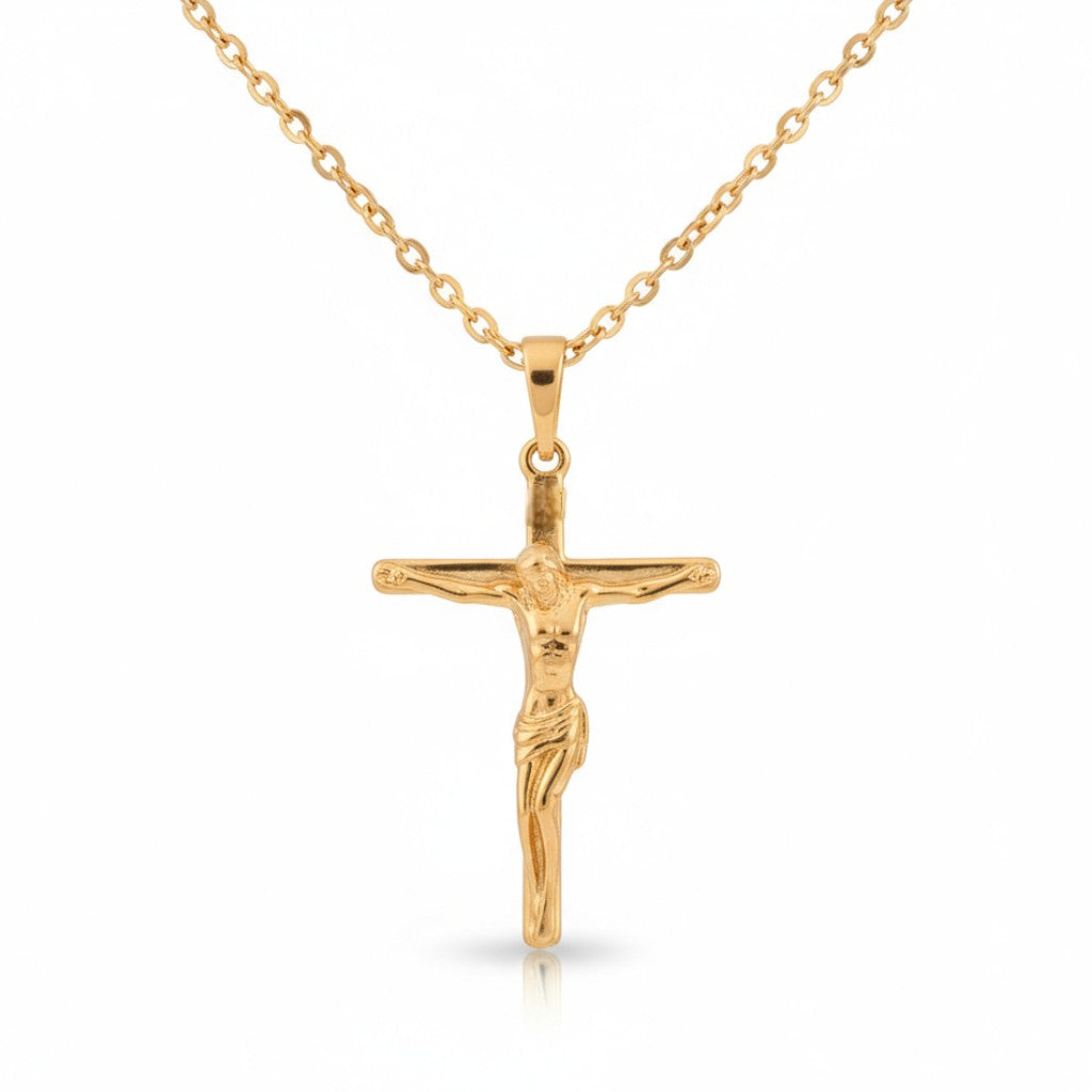 Faith Gold – Apzeltīta kaklarota ar krusta kulonu