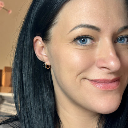 Noir Halo Hoops – apzeltīti riņķīšu auskari