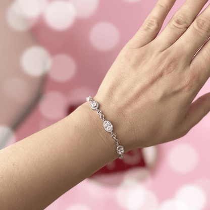 Apsudrabota rokassprādze ar krāsainiem kristāliem - 18k - apzeltita - rotas