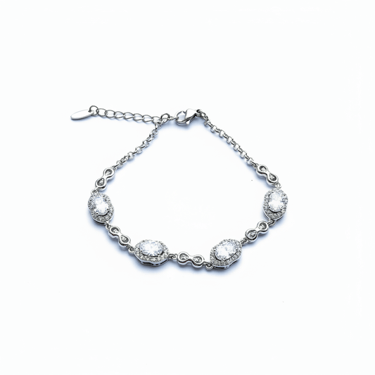 Apsudrabota rokassprādze ar krāsainiem kristāliem - 18k - apzeltita - rotas