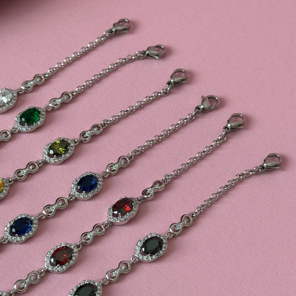 Apsudrabota rokassprādze ar krāsainiem kristāliem - 18k - apzeltita - rotas