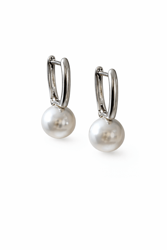 Apsudraboti riņķīši ar pērlītēm - 18k - apzeltita - rotas