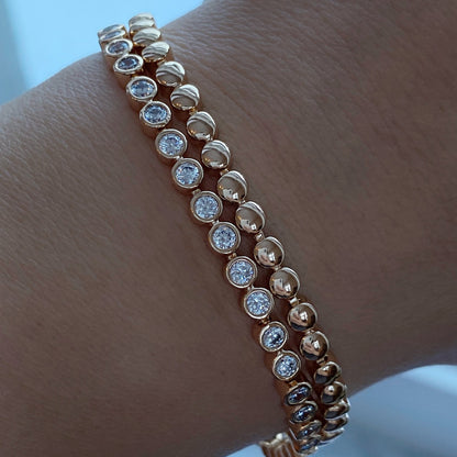 Apzeltīta rokassprādze ar kristāliem - 18k - apzeltita - rotas