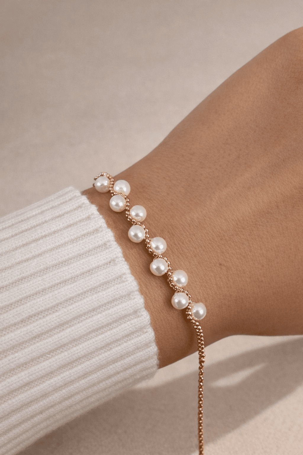 Apzeltīta rokassprādze ar pērlītēm - 18k - apzeltita - rotas