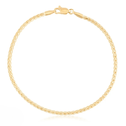 Apzeltīta rokassprādze ar smalku pinumu - 18k - apzeltita - rotas