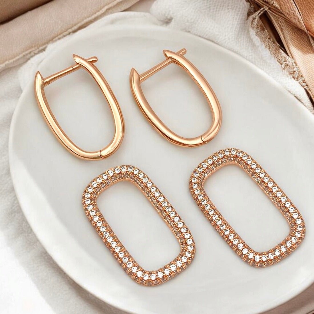 Apzeltīti auskari ar noņemamu piekariņu