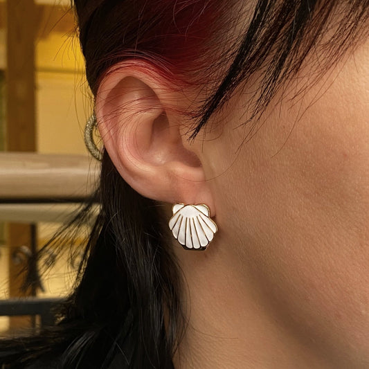 Apzeltīti auskari "Jūras Gliemežvāks" – elegants dizains, 18K