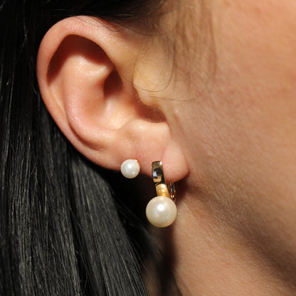 APZELTĪTI NAGLIŅU AUSKARI AR PĒRLĪTI