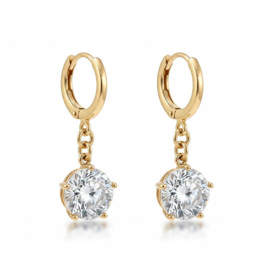 Apzeltīti nokareni riņķīši ar cirkoniju - 18k - apzeltita - rotas