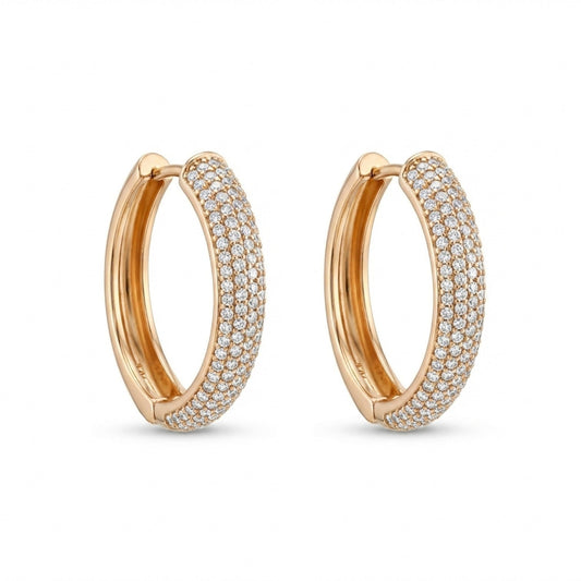 Apzeltīti riņķīši ar cirkonijiem - 18k - apzeltita - rotas