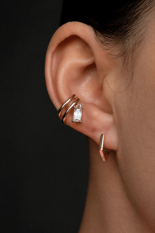 Apzeltīts ear cuff un cirkoniju - 18k - apzeltita - rotas