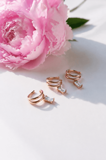 Apzeltīts ear cuff un cirkoniju - 18k - apzeltita - rotas