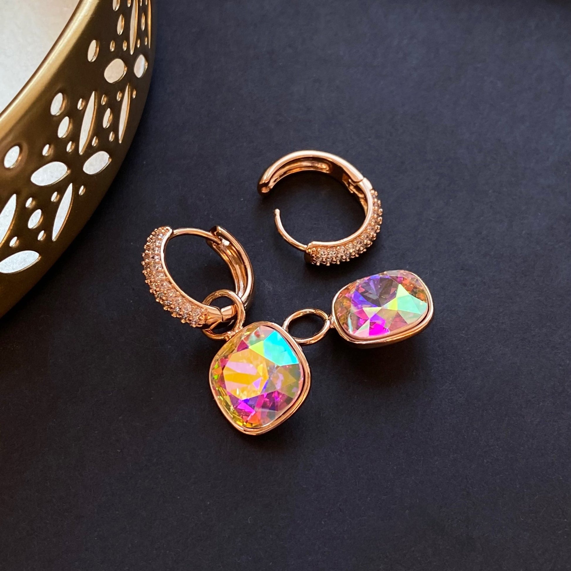 Apzeltīti auskari - Auskari ar noņemamu piekariņu (Vairākas krāsas) - 9