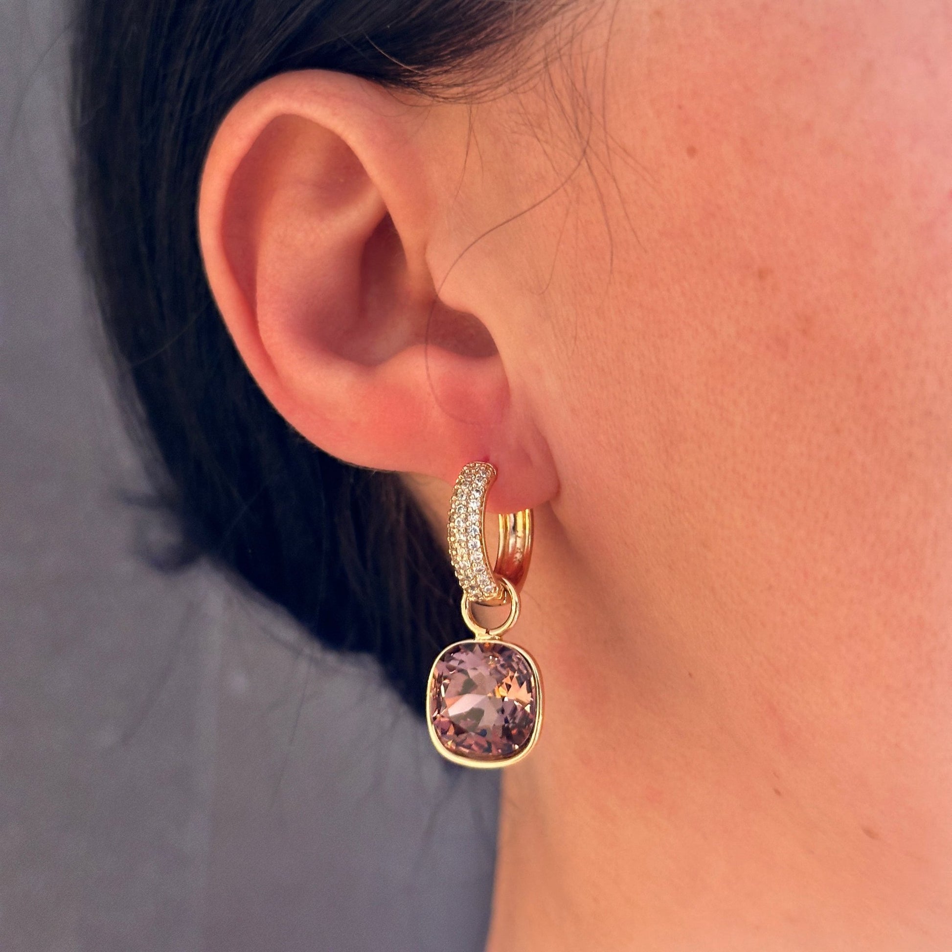 Apzeltīti auskari - Auskari ar noņemamu piekariņu (Vairākas krāsas) - 13