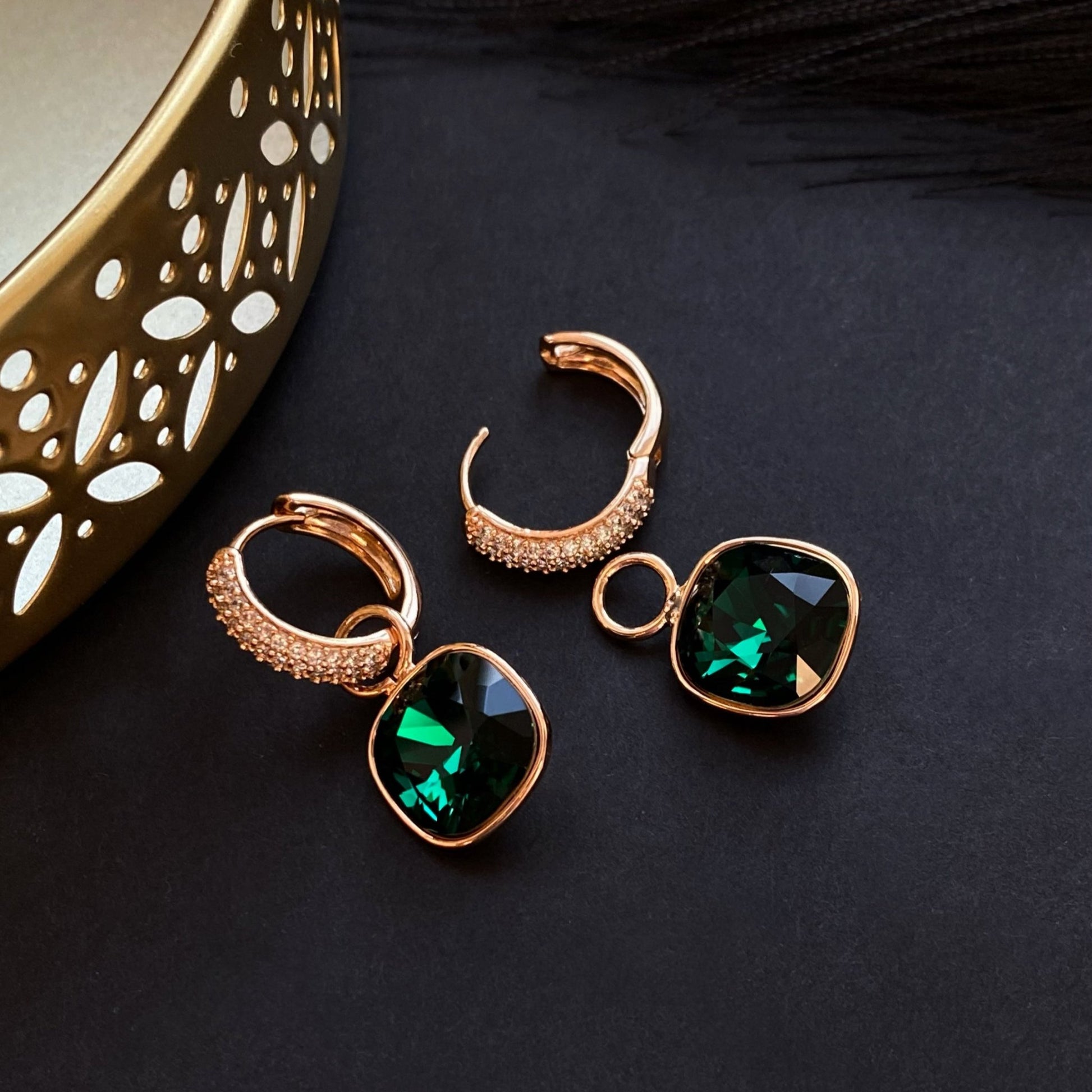 Apzeltīti auskari - Auskari ar noņemamu piekariņu (Vairākas krāsas) - 10