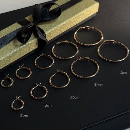 Bella Gold - Women's Gold - Plated Hoop Earrings 18k Gold Earrings Bella Gold Earrings Classic Hoop Earrings