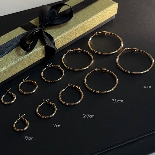 Bella Gold - Women's Gold - Plated Hoop Earrings 18k Gold Earrings Bella Gold Earrings Classic Hoop Earrings