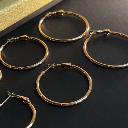 Bella Gold - Women's Gold - Plated Hoop Earrings 18k Gold Earrings Bella Gold Earrings Classic Hoop Earrings