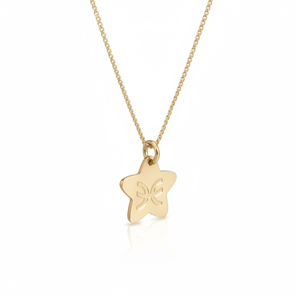 Divpusēja horoskopa kaklarota ar cirkoniju - 18k - apzeltita - rotas