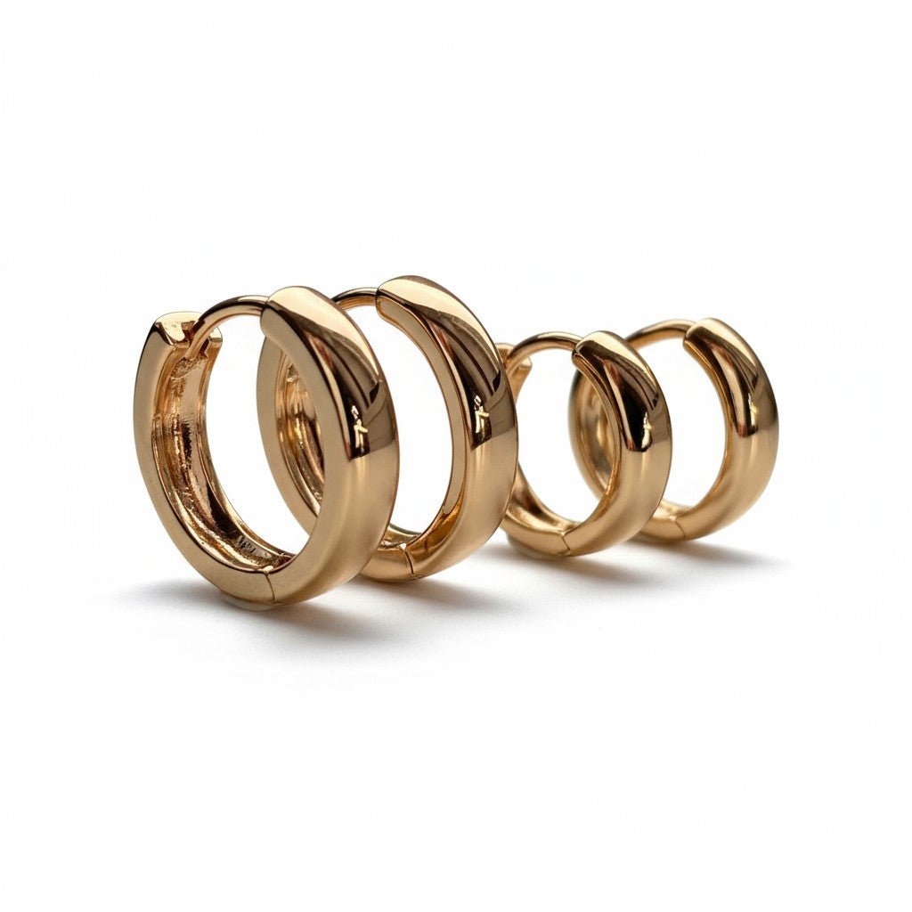 Double Hoop Set – Apzeltītu riņķauskaru komplekts (2 pāri) – apzeltītas rotaslietas | Tavas Rotas