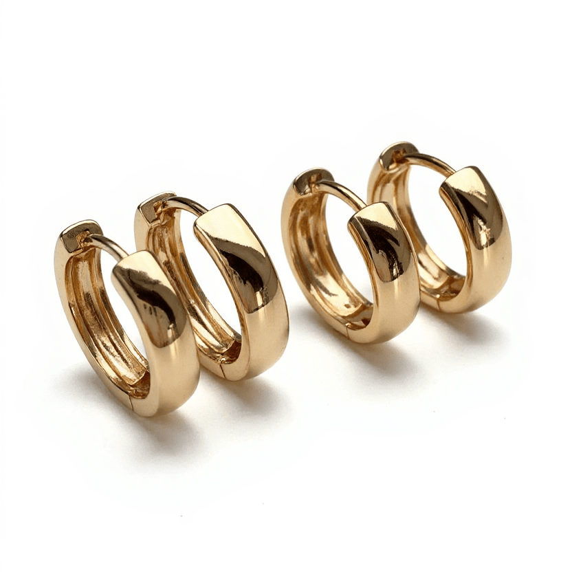 Double Hoop Set – Apzeltītu riņķauskaru komplekts (2 pāri) – apzeltītas rotaslietas | Tavas Rotas