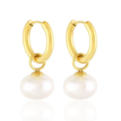 Elegance – apzeltīti auskari ar pērli – apzeltītas rotaslietas | Tavas Rotas