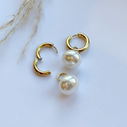 Elegance – apzeltīti auskari ar pērli – apzeltītas rotaslietas | Tavas Rotas