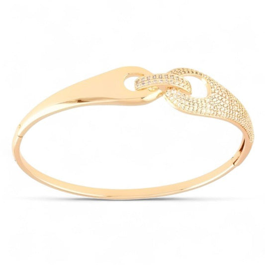 Eleganta bangle rokassprādze ar mirdzošiem kristāliem