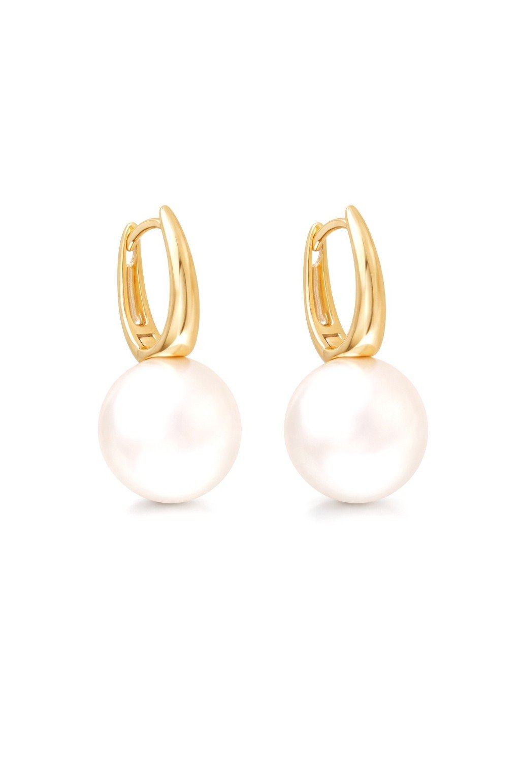 Eleganti apzeltīti auskari ar pērlīti - 18k - apzeltita - rotas
