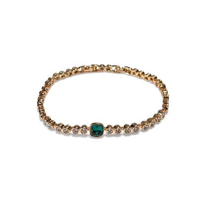 Emerald Crystal – Eleganta apzeltīta rokassprādze ar kristāliem - 18k - apzeltita - rotas