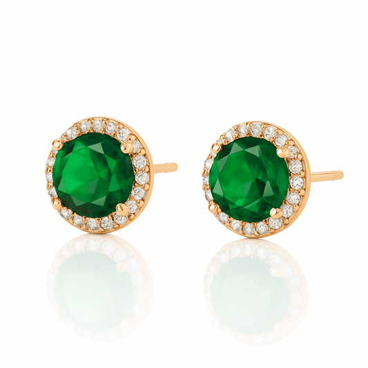 Emerald Shine – 18K apzeltīti auskari antialerģiski auskari apzeltīti auskari dāvana viņai