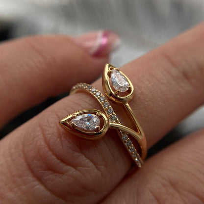 GOLD PLATED RING WITH FLOWERSGold Plated ringswomens rings