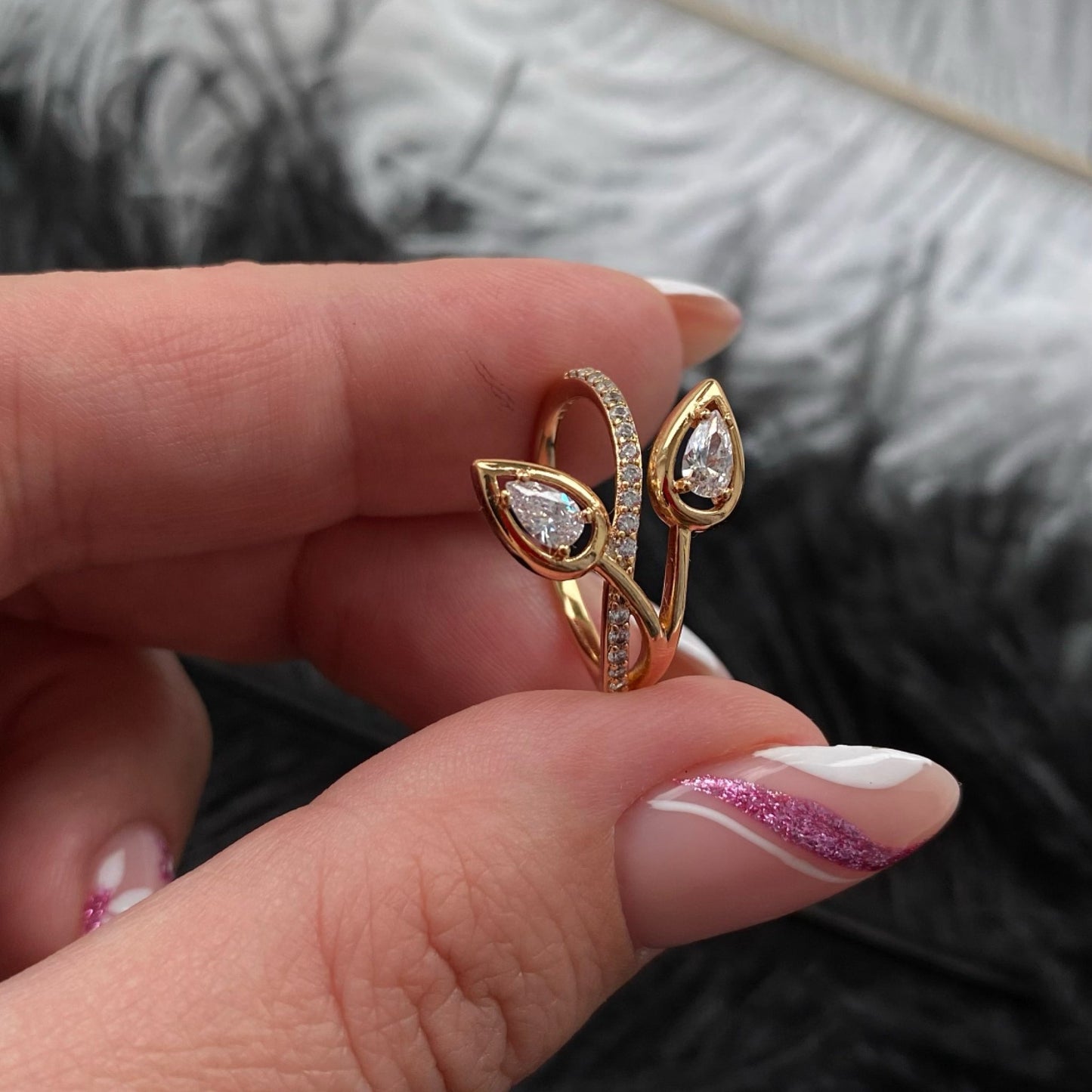 GOLD PLATED RING WITH FLOWERSGold Plated ringswomens rings