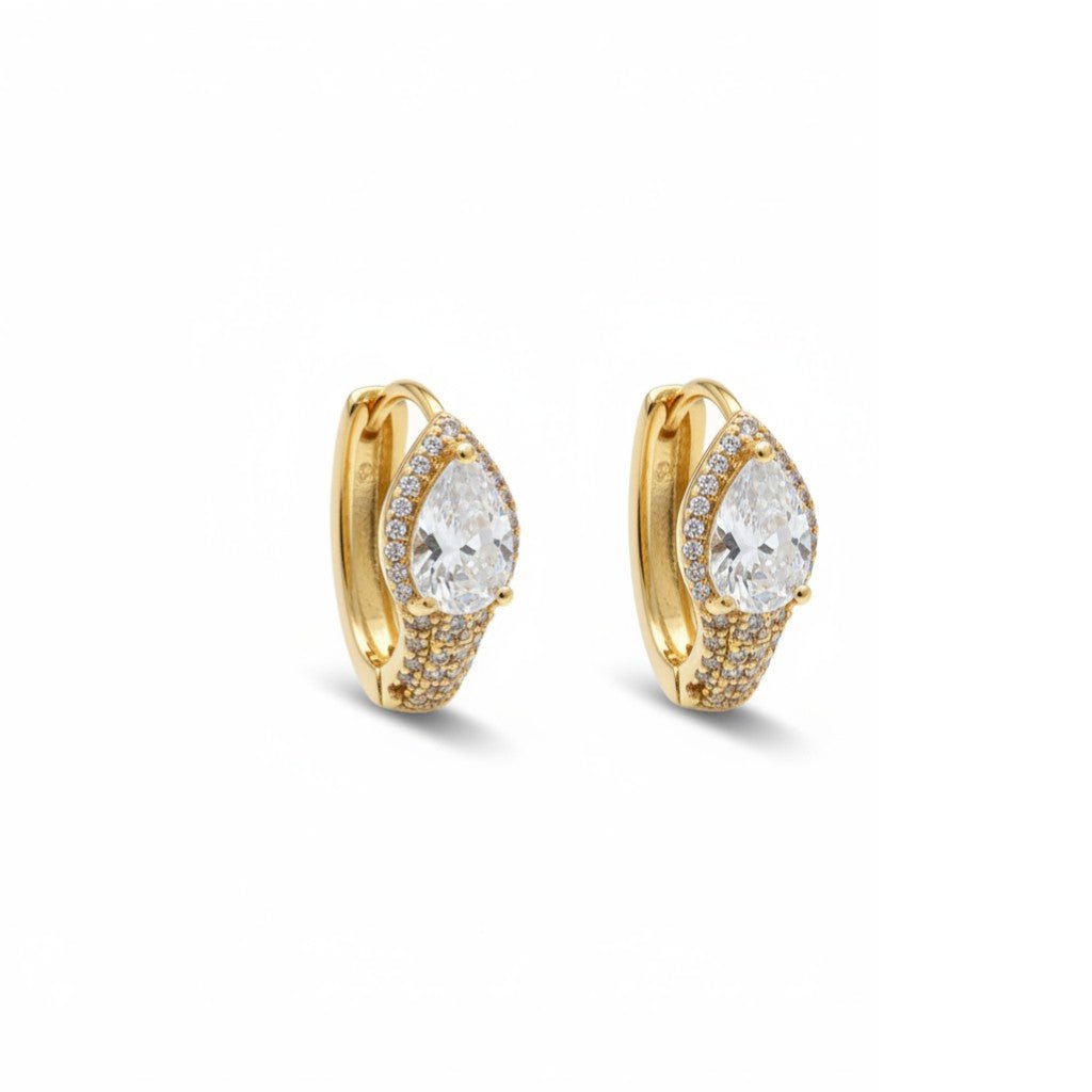  - Luxe Teardrop – Lāses formas kristāla auskari - 1