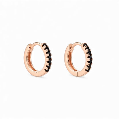  - Mini Noir – Mazi melnie riņķīšu auskari - 1