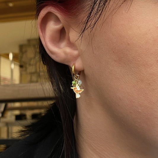 Pavasara Maģija – 3in1 apzeltīti auskari ar noņemamiem piekariņiem Stainless steel earrings WOMENS EARRINGS