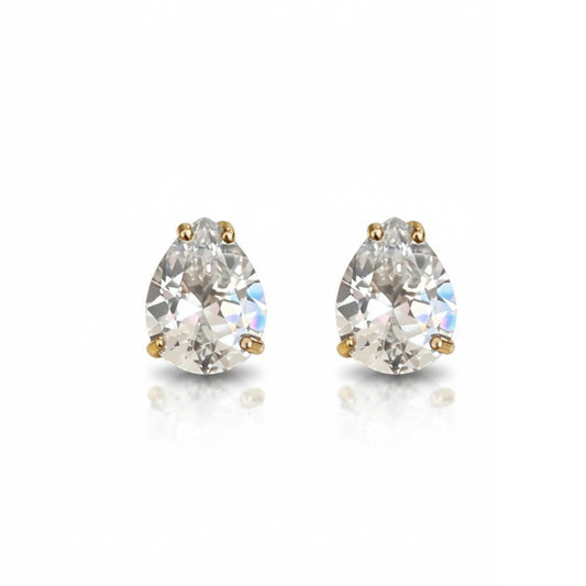 Pear Drop – Apzeltīti auskari ar lāsītes formas cirkonijiem – apzeltītas rotaslietas | Tavas Rotas