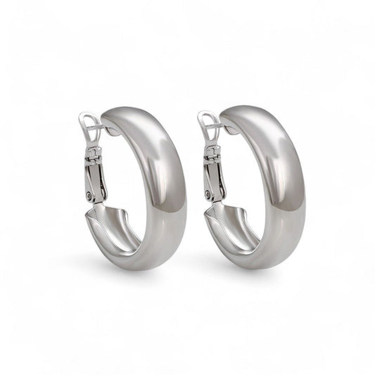 Silver Loop – Apsudraboti riņķa auskari – apzeltītas rotaslietas | Tavas Rotas