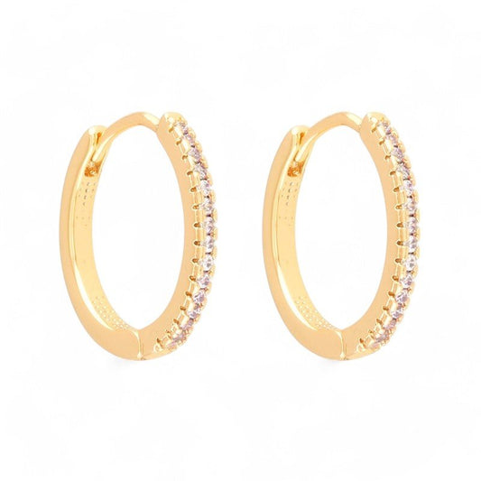 Smalki riņķīšu auskari ar cirkonijiem