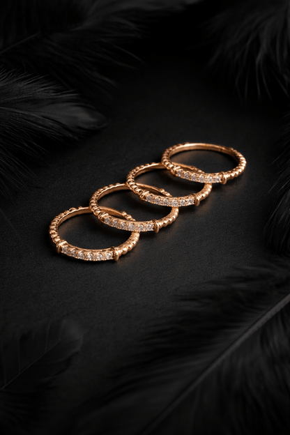 Smalks apzeltīts gredzens ar cirkonijiem - 18k - apzeltita - rotas