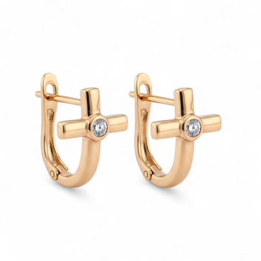 Grace Cross – Apzeltīti auskari ar krustiņu dizainu