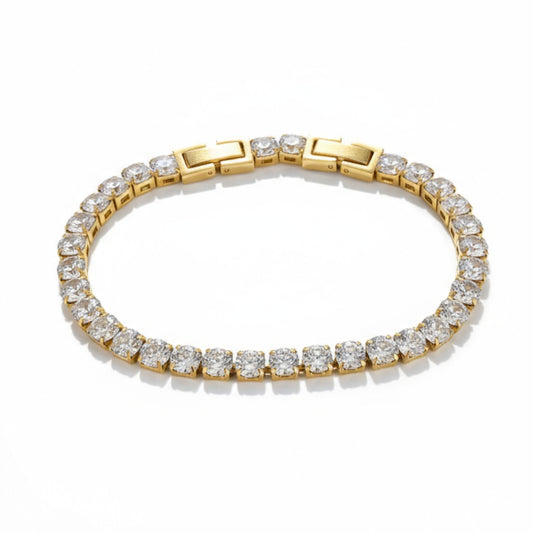 Golden Glow – Nerūsējošā tērauda rokassprādze ar kristāliem